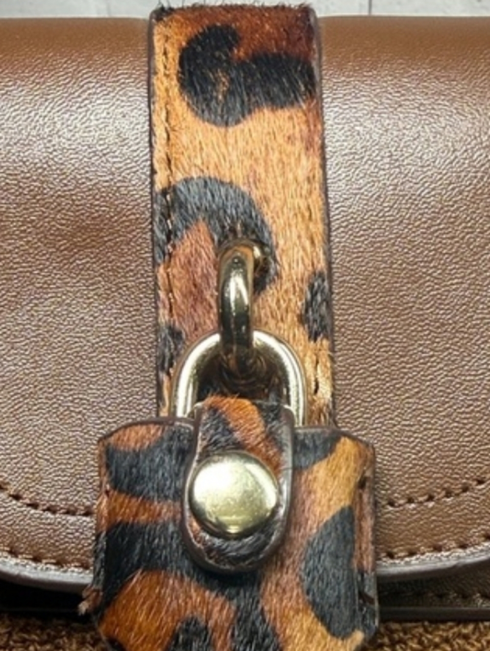 Sharif 1827 Embroidered Floral Leather Trim Decorative Calf Hair Lock w/Dustbag - Picture 13 of 16